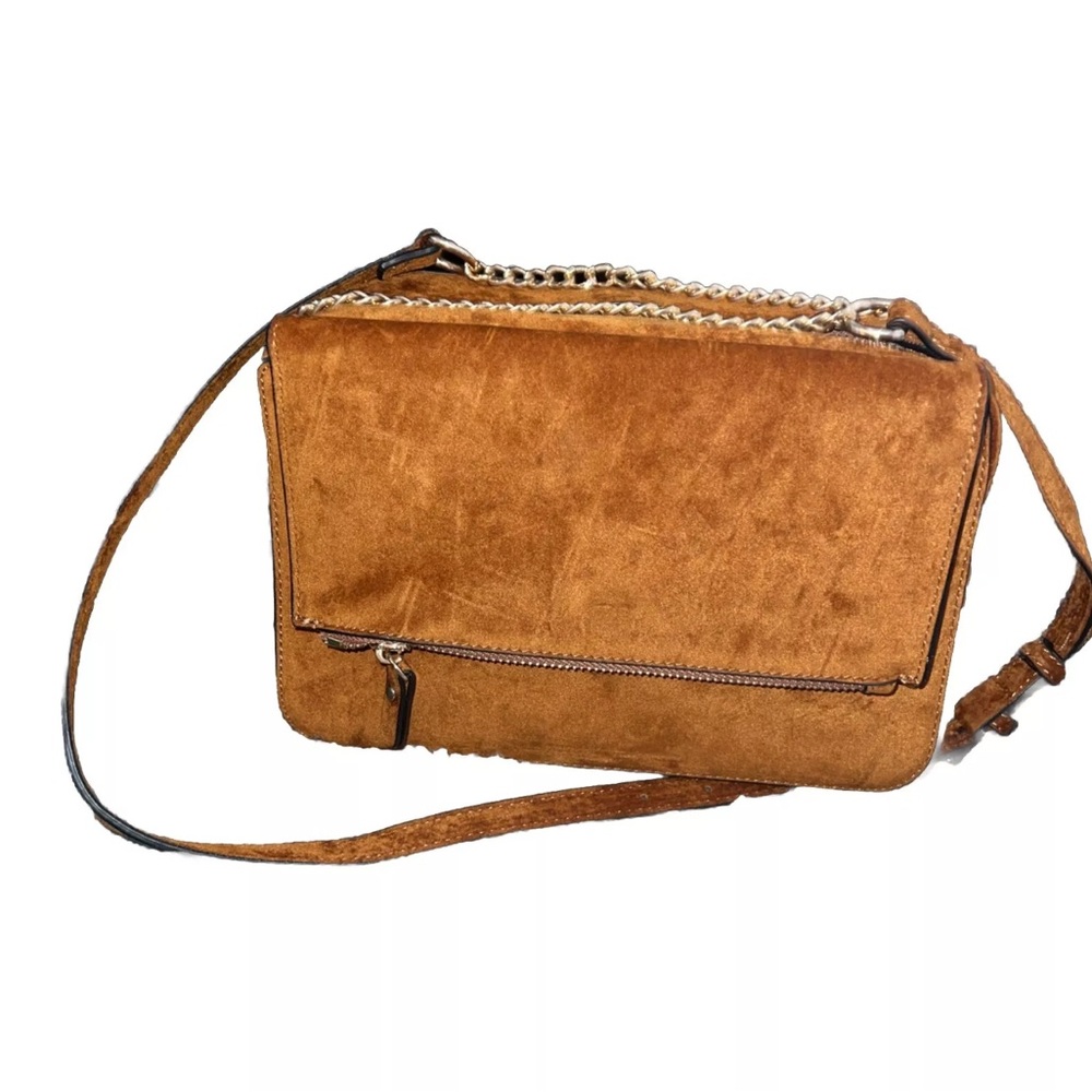 Eloquii Brown Sued Cross Body Bag